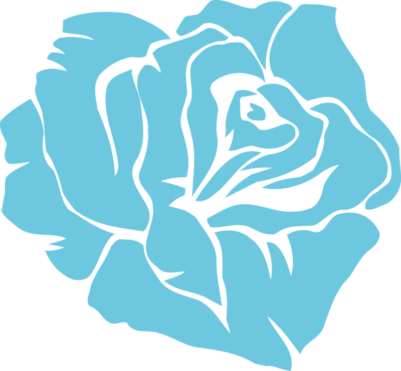Rose Blue Flower Stickdatei – Herzen & Liebe