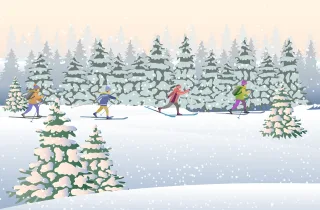 Skiing Winter Ski Stickdatei