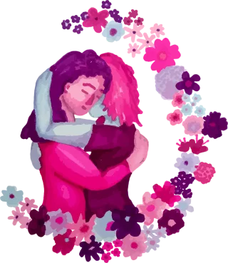 Hug Nature Flower background Stickdatei – Blumen