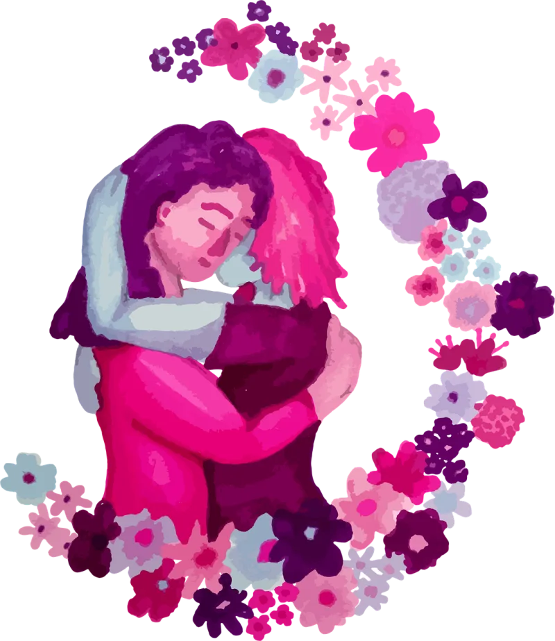 Hug Nature Flower background Stickdatei – Blumen