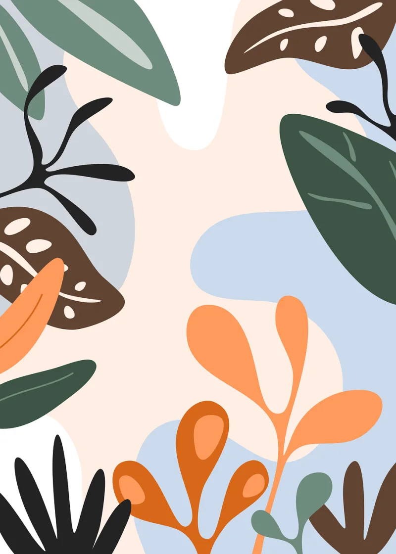 Palm Floral background Botanical Stickdatei – Natur