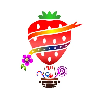 Strawberry Hot air balloon Art Stickdatei