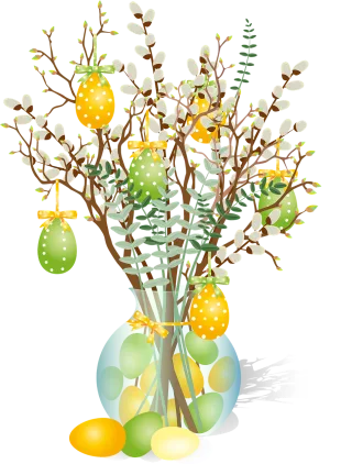 Easter eggs Flowers Beautiful flowers Stickdatei