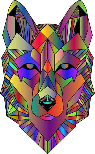 Wolf Animal Predator Stickdatei