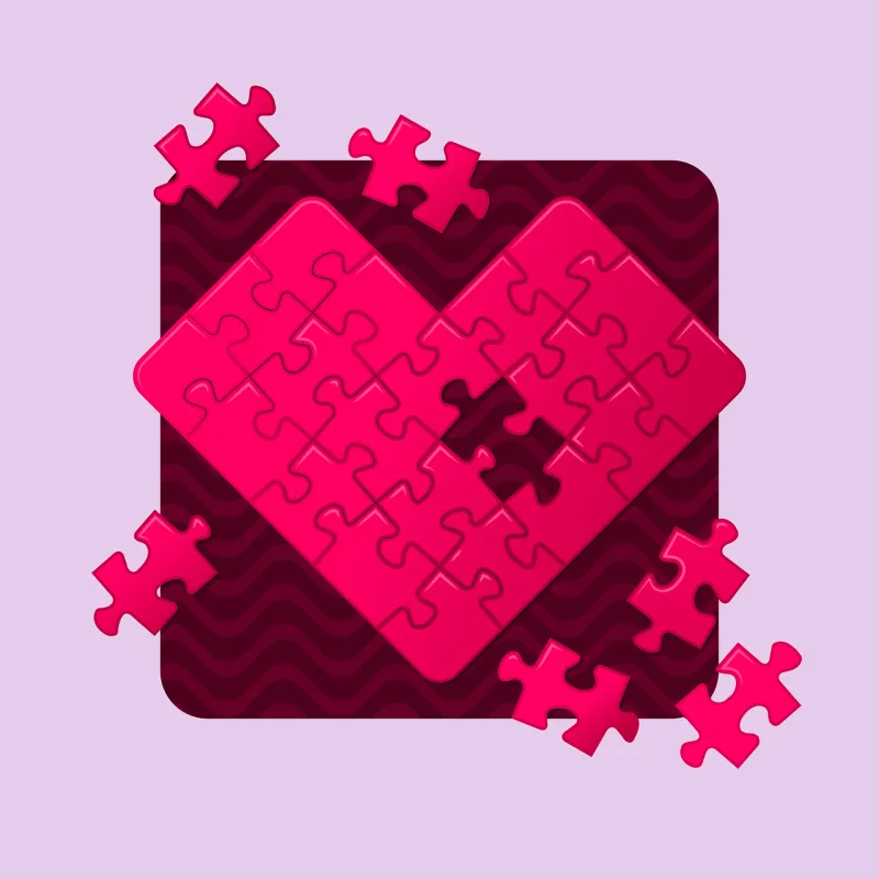 Heart Love Puzzle Stickdatei – Herzen & Liebe