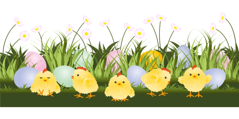 Chicken Easter Eggs Stickdatei – Blumen