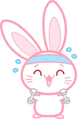 Rabbit Fitness Cartoon Stickdatei