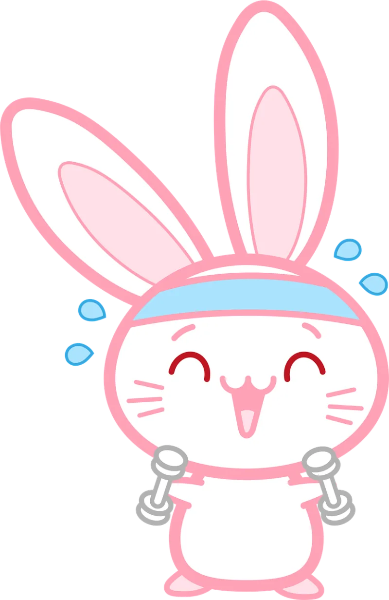 Rabbit Fitness Cartoon Stickdatei – Tiere