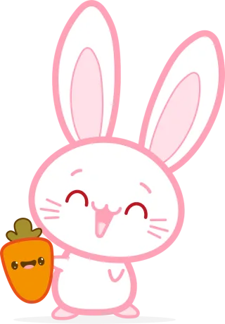 Rabbit Carrot Cartoon Stickdatei