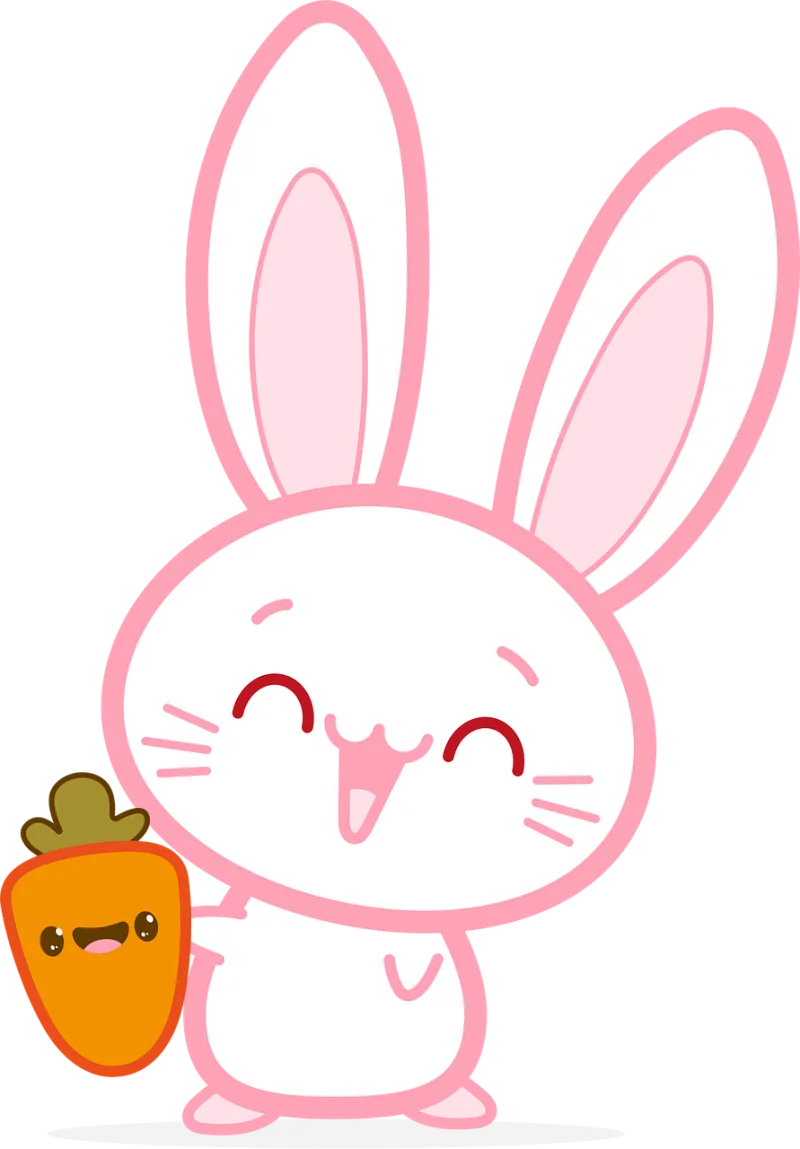 Rabbit Carrot Cartoon Stickdatei – Tiere