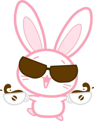 Coffee Rabbit Cartoon Stickdatei