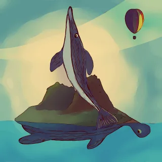 Whale Turtle Island Stickdatei