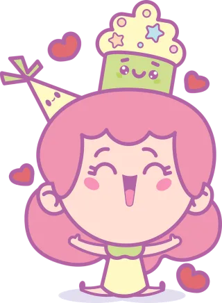 Girl Happy birthday Joy Stickdatei