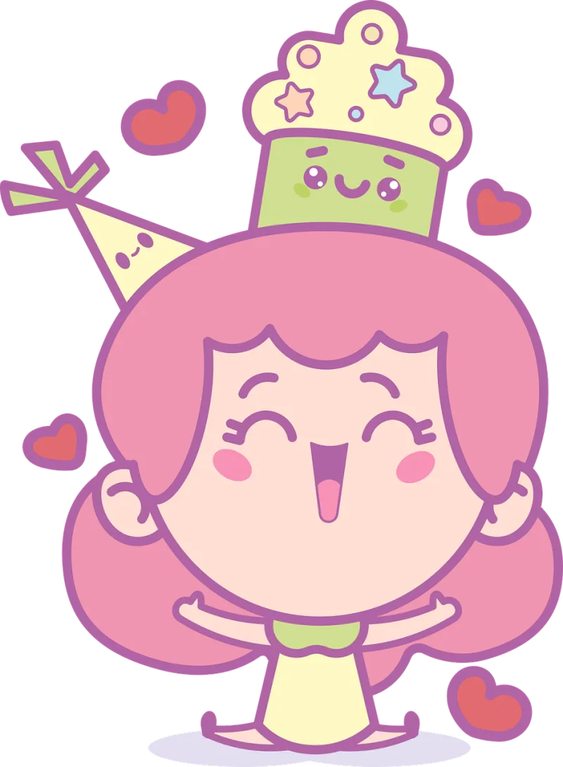Girl Happy birthday Joy Stickdatei – Essen & Trinken