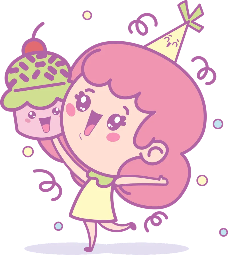 Girl Joy Happiness Stickdatei – Essen & Trinken