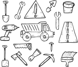 Construction Tools Icon Stickdatei