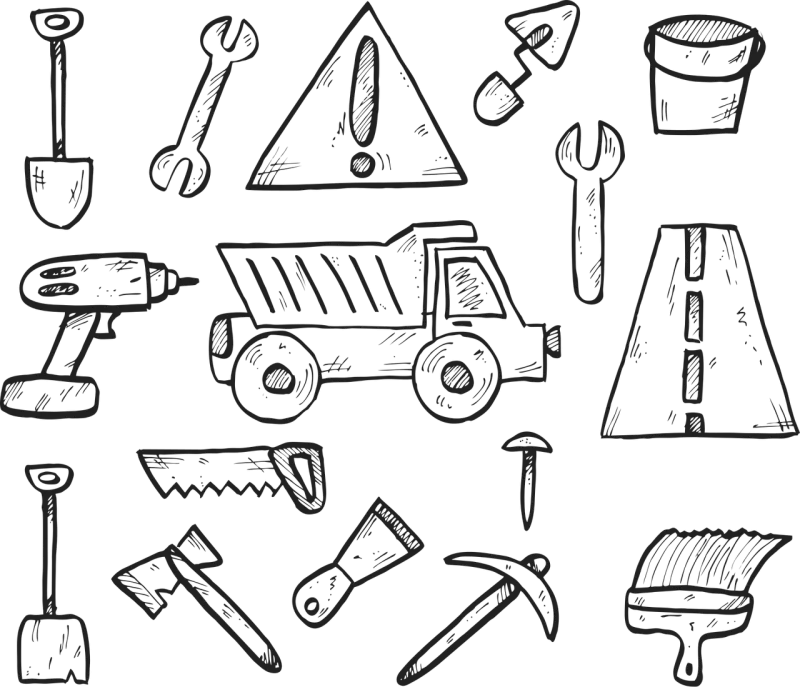 Construction Tools Icon Stickdatei – Fahrzeuge