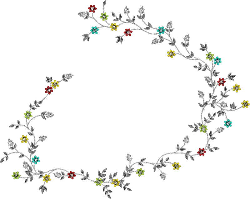 Flowers Wreath Frame Stickdatei – Weihnachten