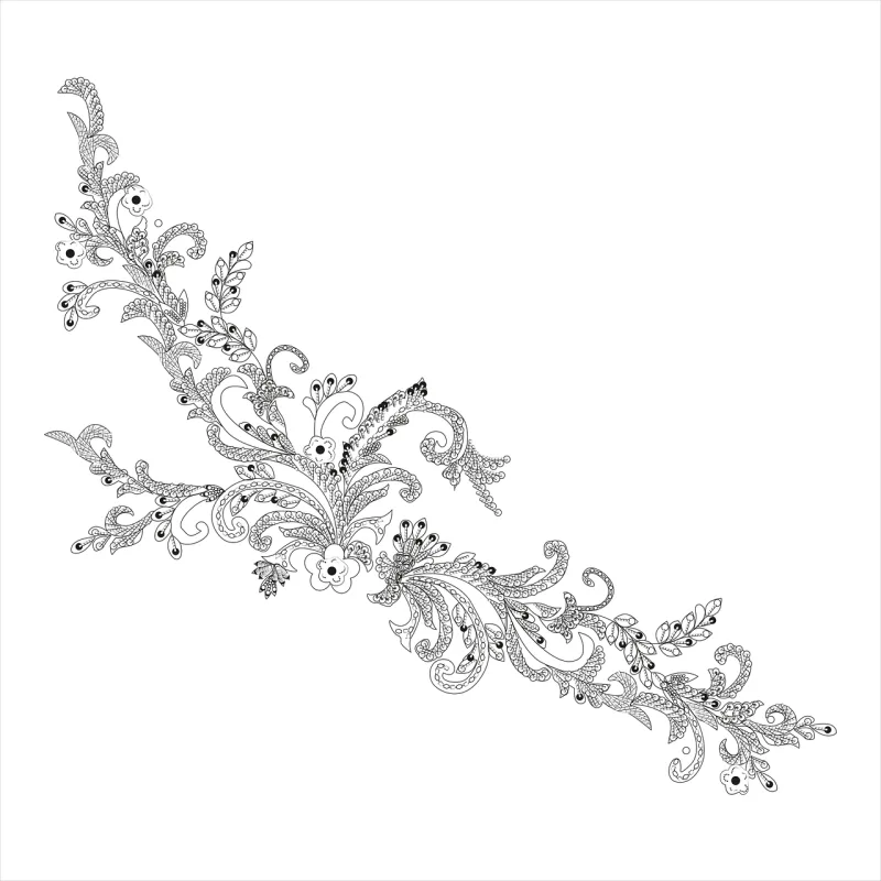 Flowers Frame Nature Stickdatei – Blumen