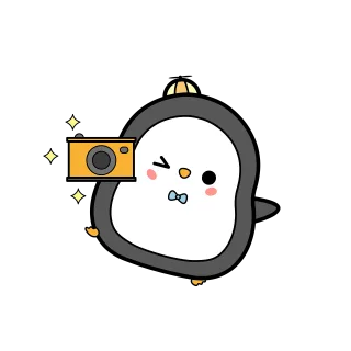 Penguin Camera Character Stickdatei