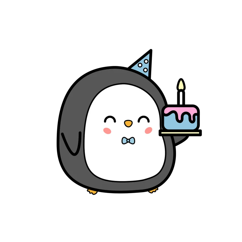 Penguin Celebration Cake Stickdatei – Essen & Trinken