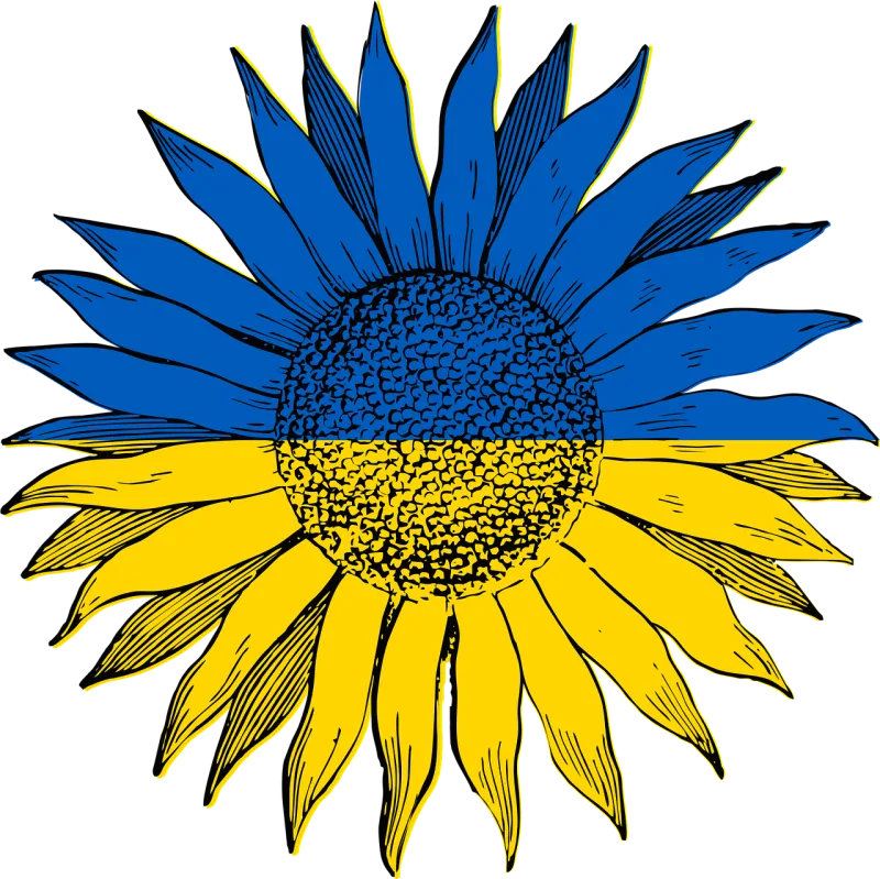 Sunflower Ukraine Ukraine flag Stickdatei – Blumen