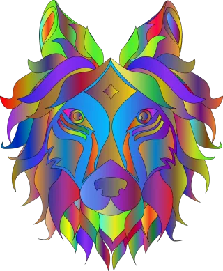 Wolf Animal Nature Stickdatei