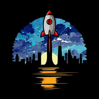 Rocket Cartoon Sky Stickdatei