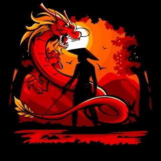 Dragon Fantasy Samurai Stickdatei