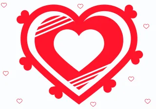 Hearts Art Shape Stickdatei