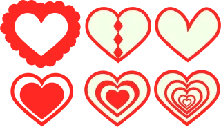 Hearts Love Decorative Stickdatei