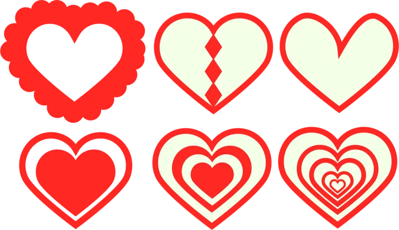 Hearts Love Decorative Stickdatei – Herzen & Liebe