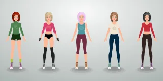 Woman Physical attitude Sports Stickdatei
