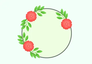 Framework Wreath Flowers Stickdatei