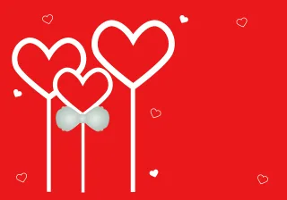Romantic card Red Background Stickdatei