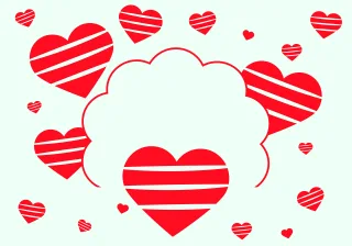 Valentine's day Hearts Design Stickdatei