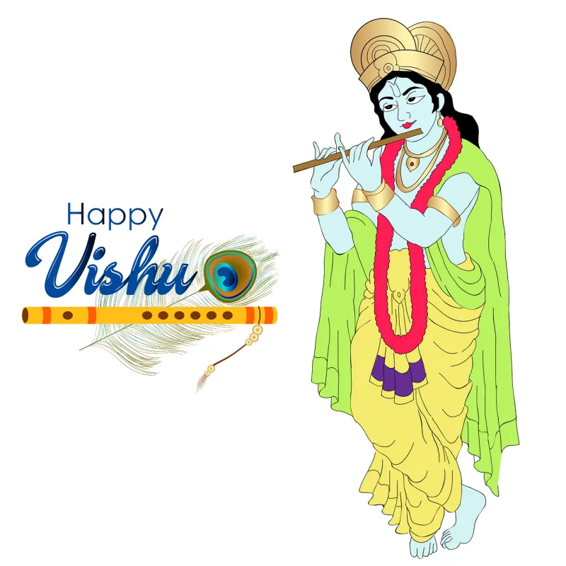 Happy vishu Kerala Krishna Stickdatei – Natur