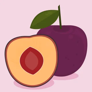 Plum Fruit Food Stickdatei