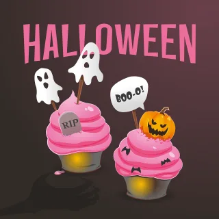 Halloween Ghost Cupcakes Stickdatei