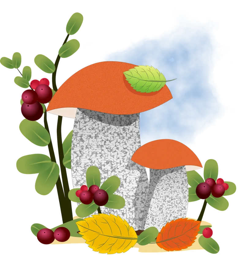 Mushroom Aspen Forest Stickdatei – Natur
