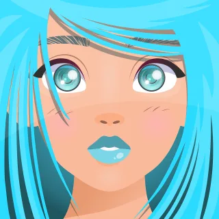 Woman Anime Portrait Stickdatei