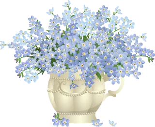 Forget-me-not Flowers Bouquet Stickdatei