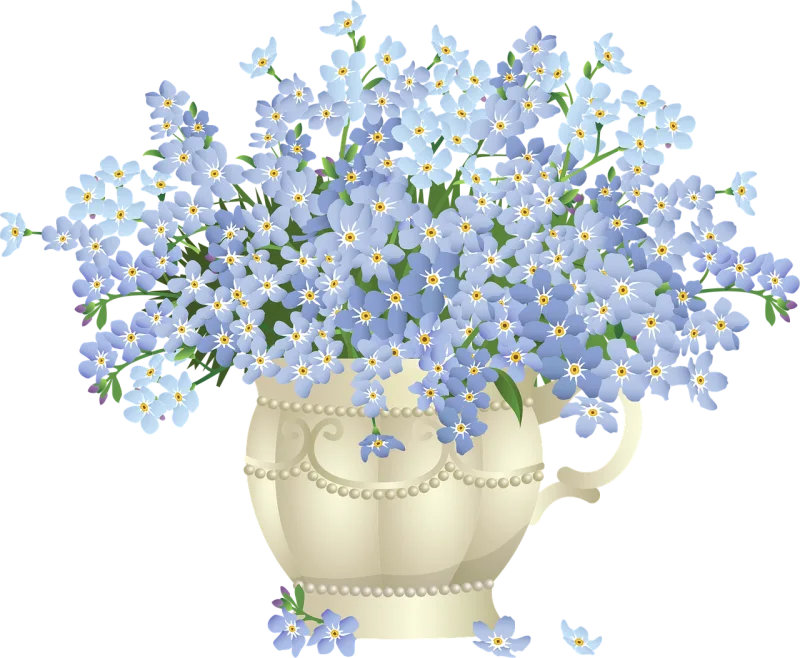 Forget-me-not Flowers Bouquet Stickdatei – Blumen