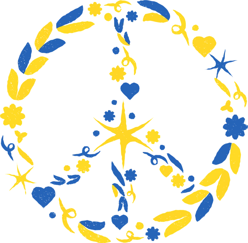 Peace Symbol Flag Stickdatei – Herzen & Liebe