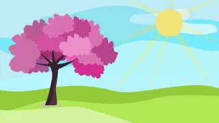Cartoon Beautiful wallpaper Pink tree Stickdatei