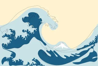 The great wave off kanagawa Art Drawing Stickdatei