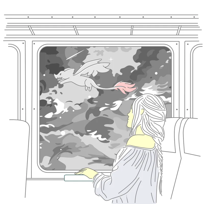 Woman Dragon Train Stickdatei – Fahrzeuge