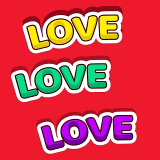 Love Sticker Typography Stickdatei