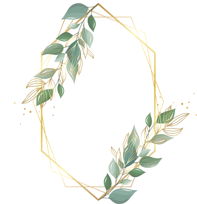 Frame Leaves Wedding Stickdatei – Herzen & Liebe