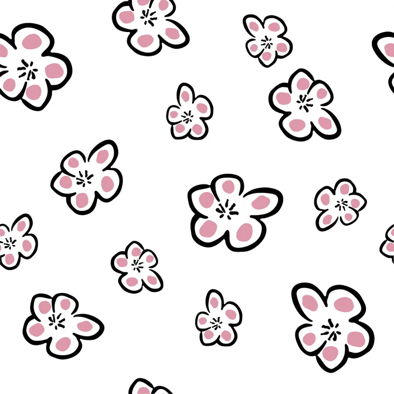 Plum Seamless Pattern Stickdatei – Blumen